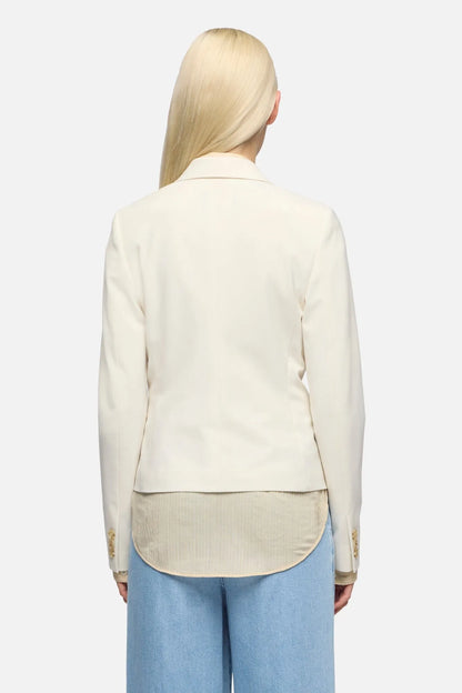 7 For All Mankind White Women Fitted Blazer in Wool Blend SKU: 7NAC0G64_3FU Image 05