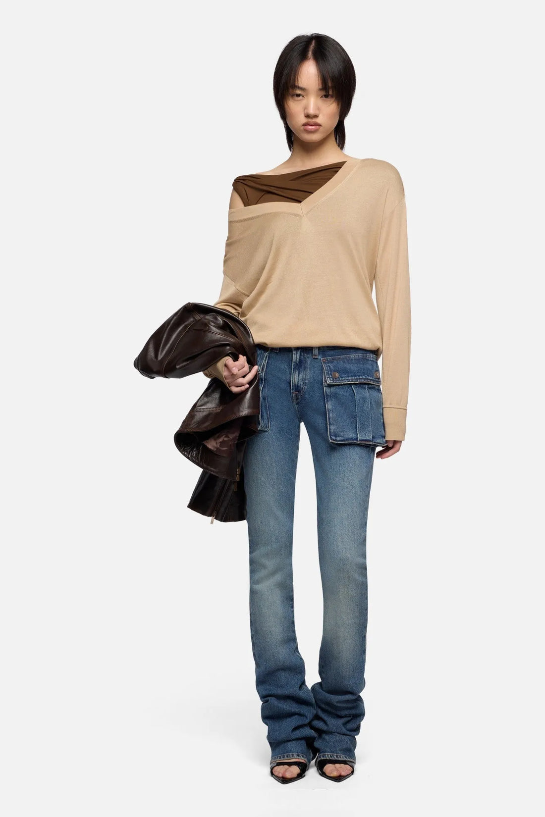 7 For All Mankind Blue Women Cargo Low Skinny Boot SKU: 7NAF0K85_3I4 Image 02