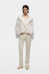 7 For All Mankind Ivory Women Flowy Long Sleeve Blouse in Silk Blend SKU: 7NBJ0H01_1RB Image 01