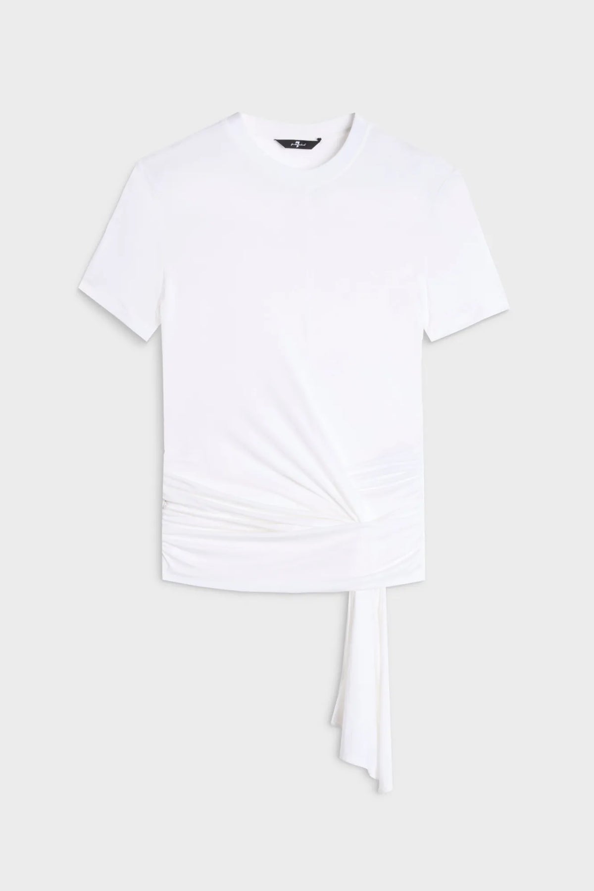 7 For All Mankind Optical White Women Fitted Twist Tee in Lyocell SKU: 7NBN0G63_3HQ Image 06
