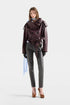 7 For All Mankind Black Cherry Women Double Breasted High Neck Short Coat in Leather SKU: 7NEE0H69_3W3 Image 01