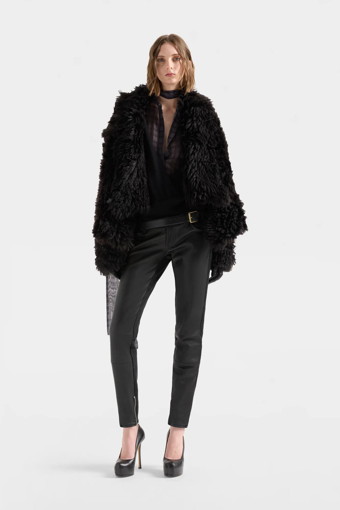 7 For All Mankind Sable Women Shearling Jacket in Leather SKU: 7NEY0H67_3W0 Image 01