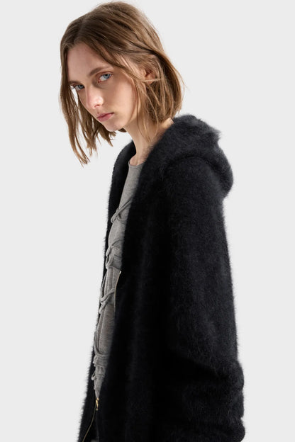 7 For All Mankind Sable Women Fuzzy Zip Hoodie in Alpaca Blend SKU: 7NFW0H75_3XU Image 05