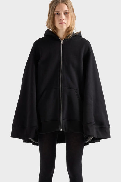 7 For All Mankind Black Women Oversize Zip Hoodie SKU: 7NHI0H87_1HW Image 02