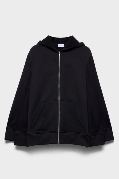 7 For All Mankind Black Women Oversize Zip Hoodie SKU: 7NHI0H87_1HW Image 06