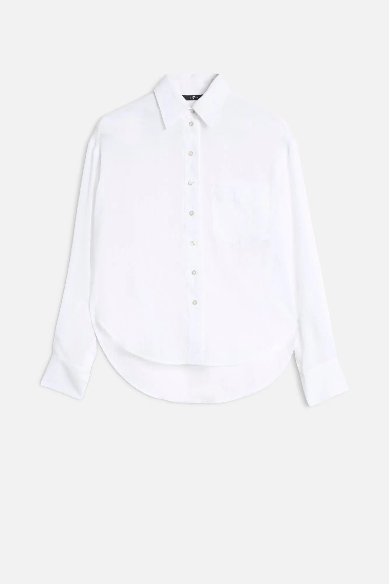 7 For All Mankind Optical White Women Oversize Button Down Shirt in Cotton Voile SKU: 7NO30F09_3HK Image 01