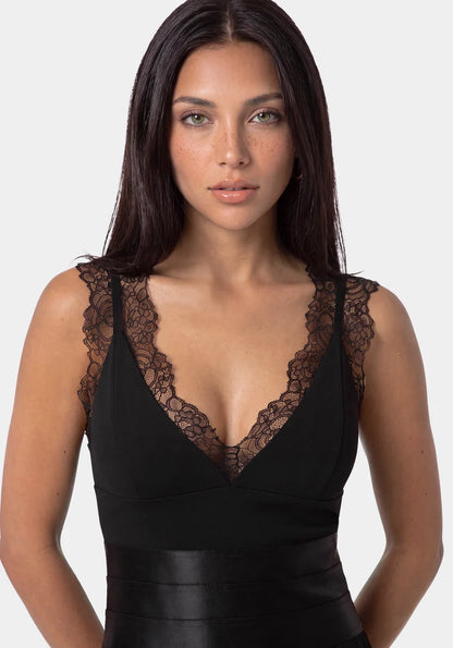Bebe Black Women Romantic Lace Jumpsuit SKU: 7SKG0204BE_BLACK Image 03