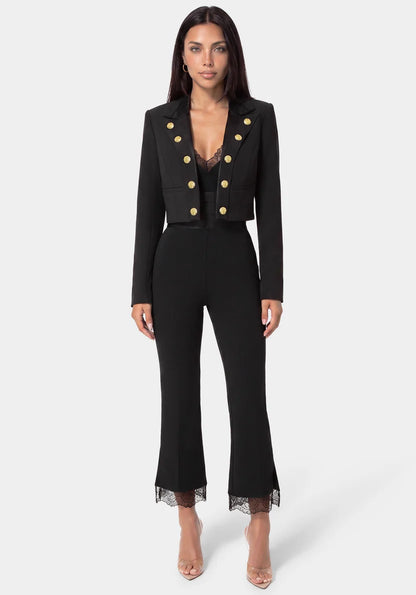 Bebe Black Women Romantic Lace Jumpsuit SKU: 7SKG0204BE_BLACK Image 05