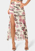 Bebe  Women Maxi Mesh Shirred Skirt SKU: 7SKK0192BE_Wild Garden Prt Image 01