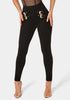 Bebe  Women High Waisted Belted Legging SKU: 7SKP0412BE_Black Image 01