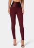 Bebe Dark Cherry Women High Waist Satin Elastic Waistband Legging SKU: 7SKP0422BE_DARK CHERRY Image 01