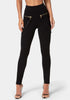 Bebe Black Women Natural Waist Zipper Chain Detail Legging SKU: 7SKP0423BE_BLACK Image 01