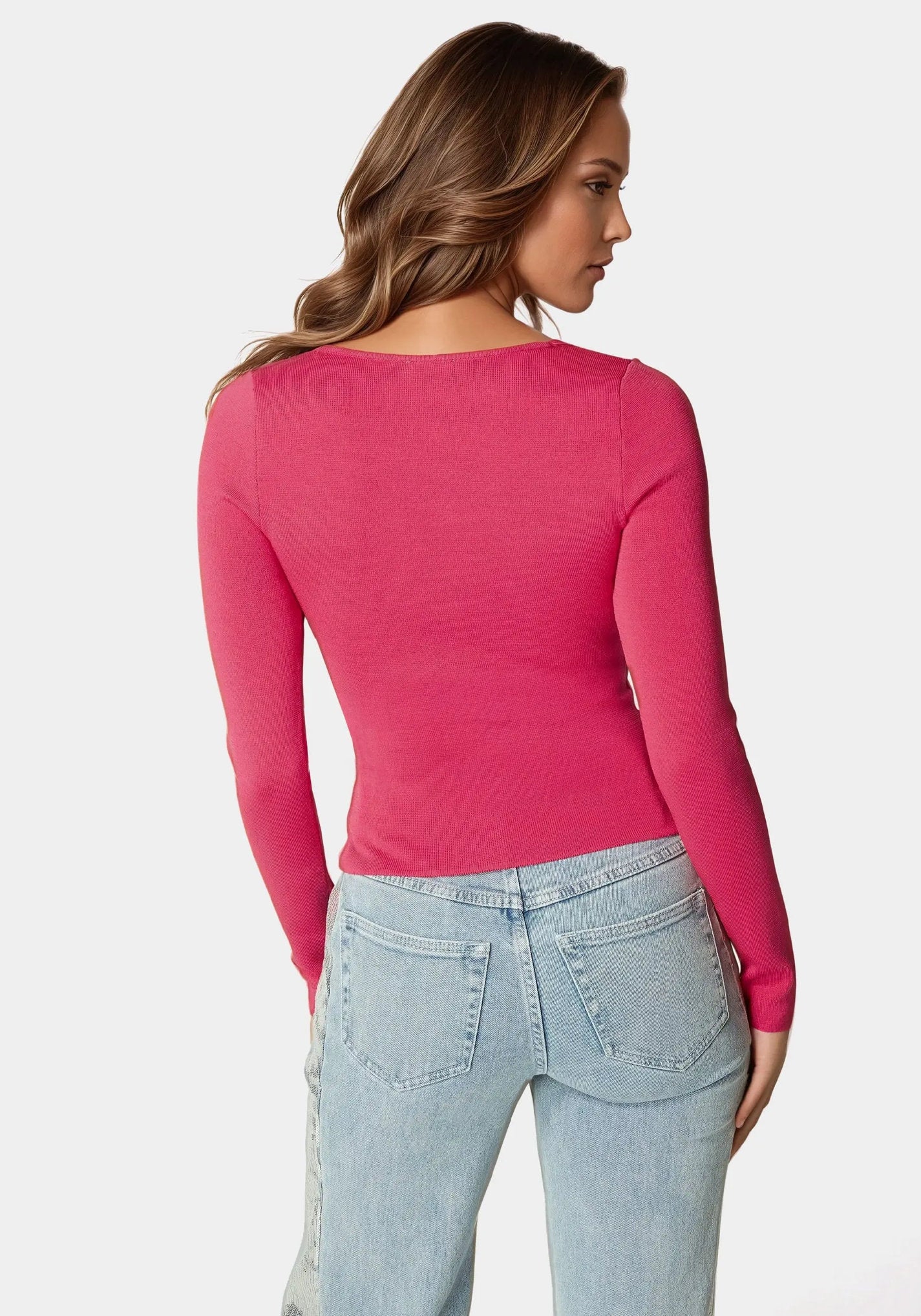 Bebe_Embelished Long Sleeve Sweater_7SKW0243BE_RASPBERRY_03