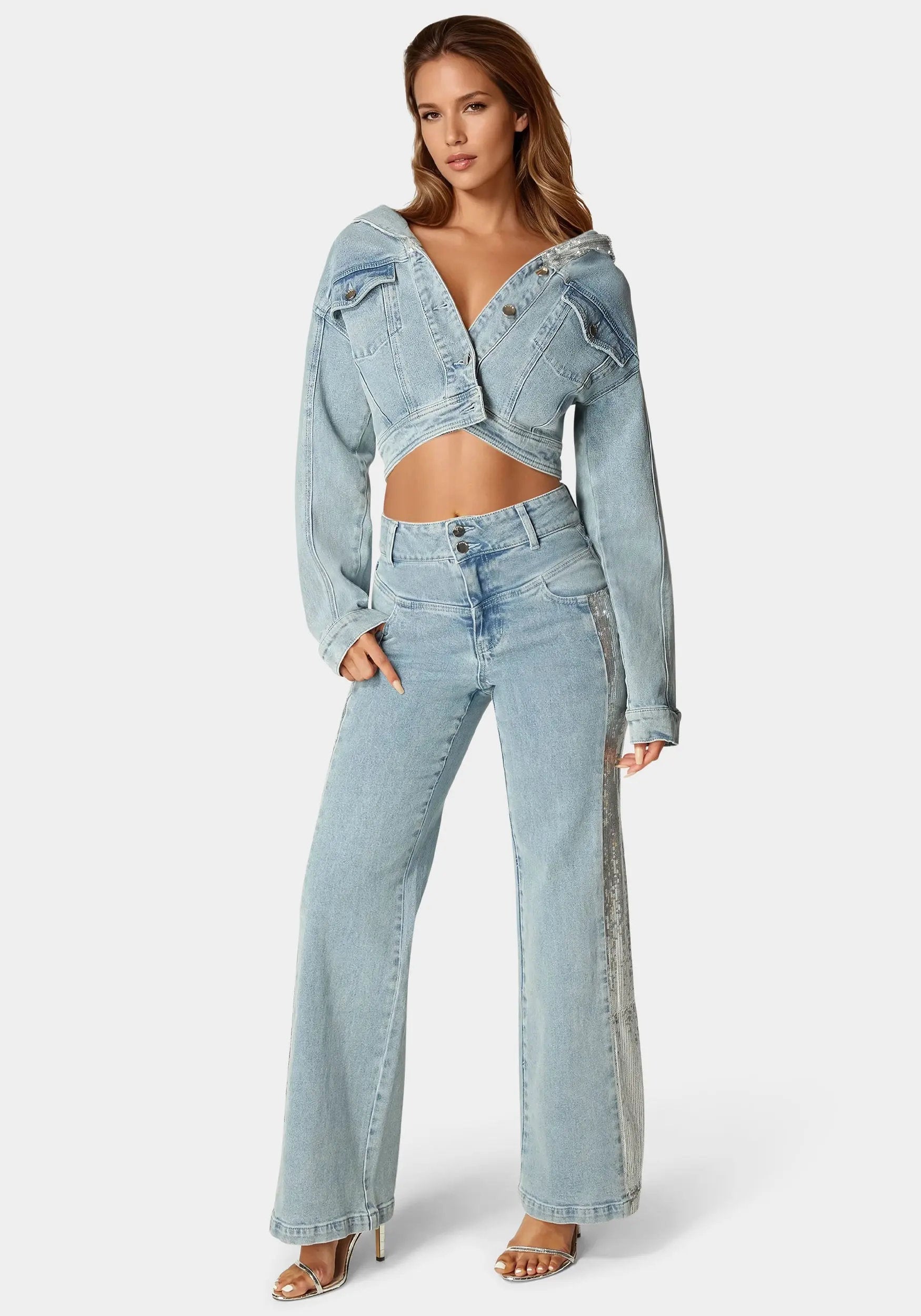 Bebe_High Waist Sequin Wide Leg Jeans_7SWD0181BE_MEDIUM BLUE WASH_02