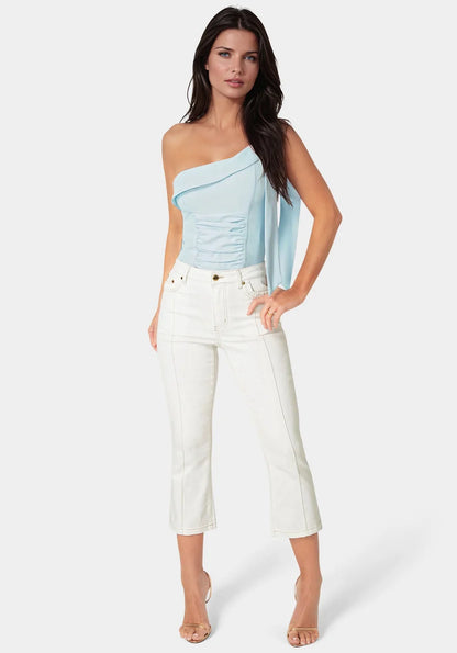 Bebe  Women Natural Waist Ankle Lenght Boot Cut Jeans SKU: 7SWD0207BE_Soft White Wash Image 02