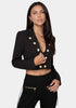 Bebe Black Women Tailored Cropped Blazer SKU: 7SWJ0256BE_BLACK Image 01