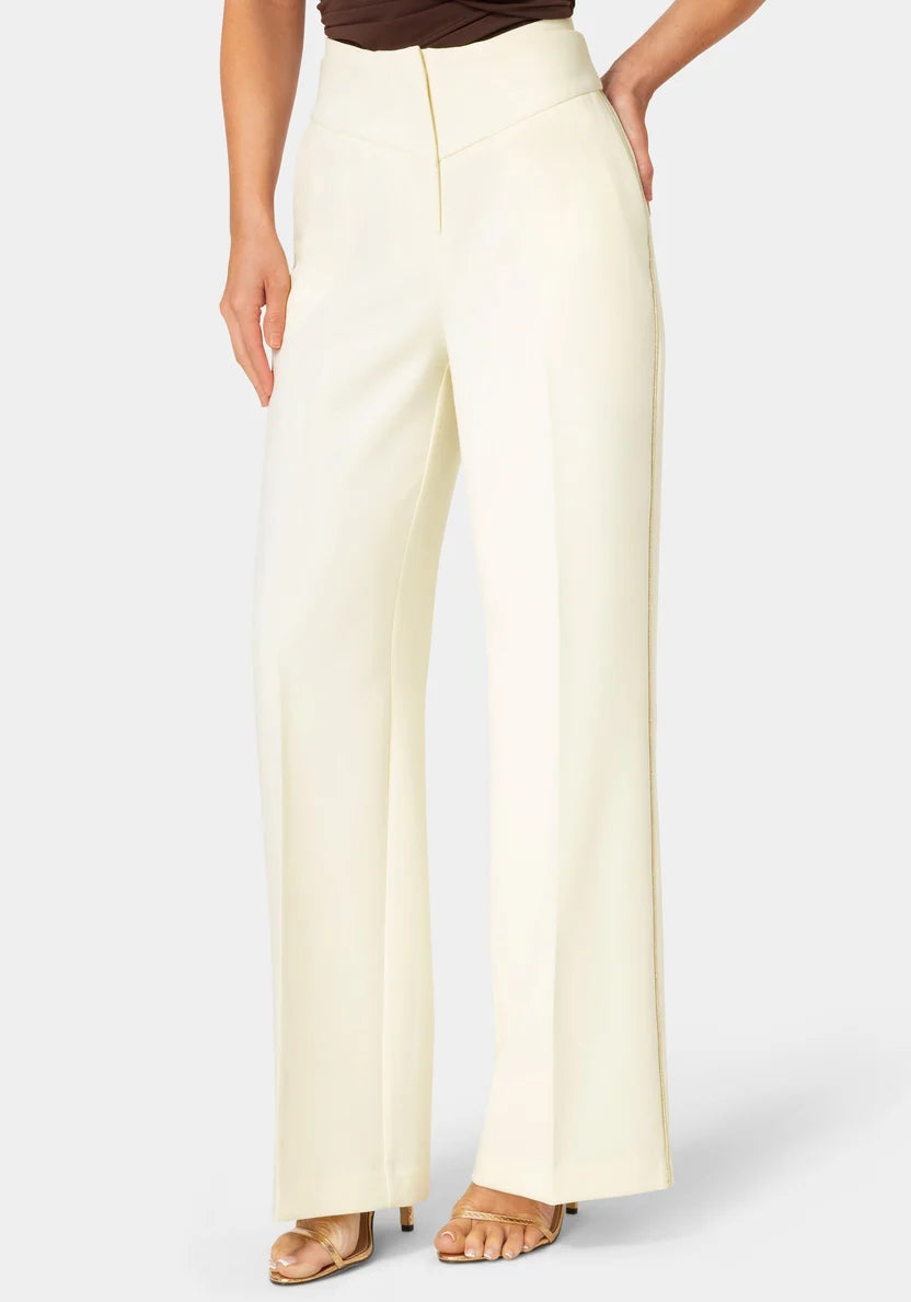Bebe  Women Tailored Straight Wide Leg Pant SKU: 7SWP0409BE_Butter Cream Image 01