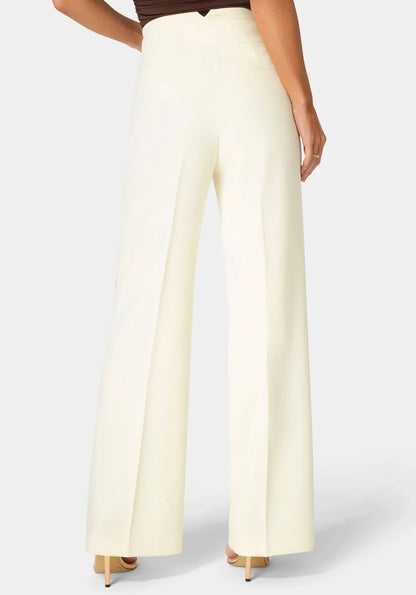 Bebe  Women Tailored Straight Wide Leg Pant SKU: 7SWP0409BE_Butter Cream Image 04