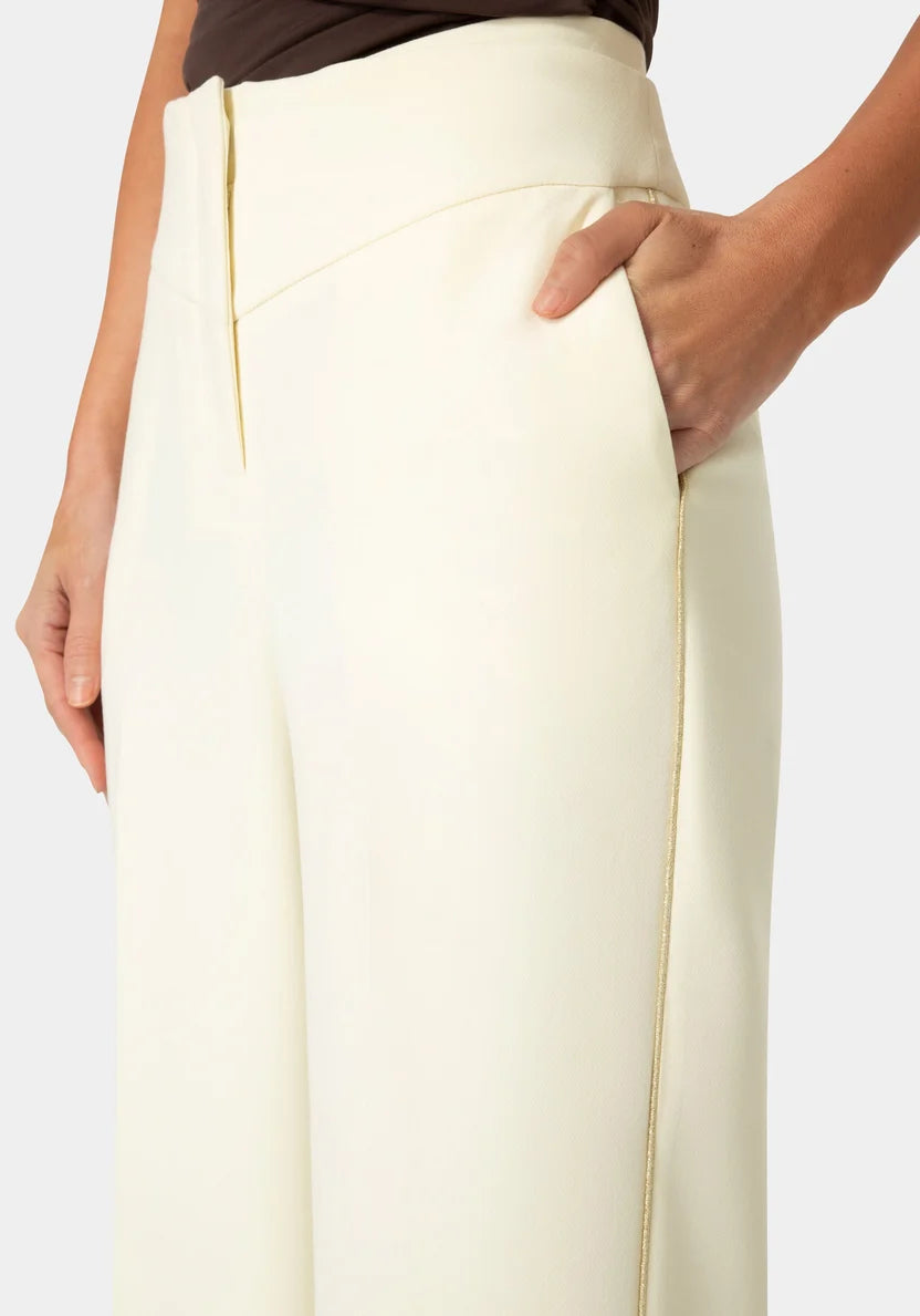Bebe  Women Tailored Straight Wide Leg Pant SKU: 7SWP0409BE_Butter Cream Image 05
