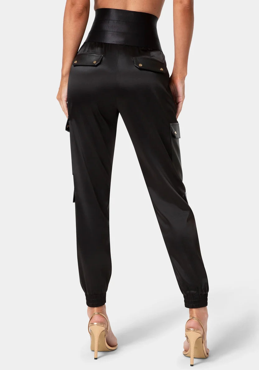 Bebe Black Women Cargo Jogger SKU: 7SWP0434BE_BLACK Image 03