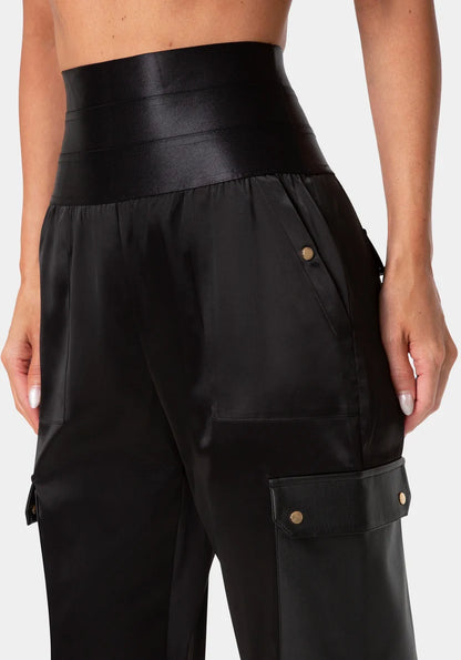 Bebe Black Women Cargo Jogger SKU: 7SWP0434BE_BLACK Image 04