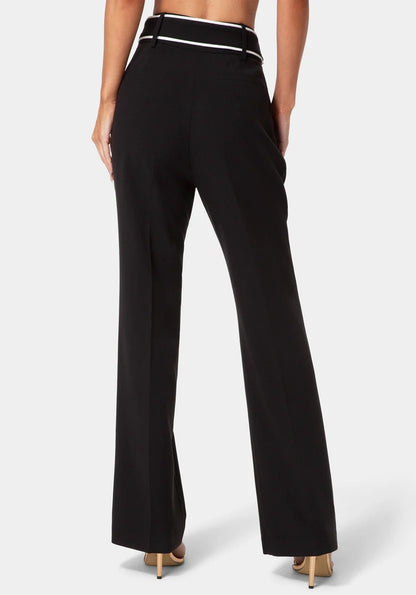 Bebe Black Women Tailored High Waist Straight Leg Pants SKU: 7SWP0435BE_BLACK Image 03