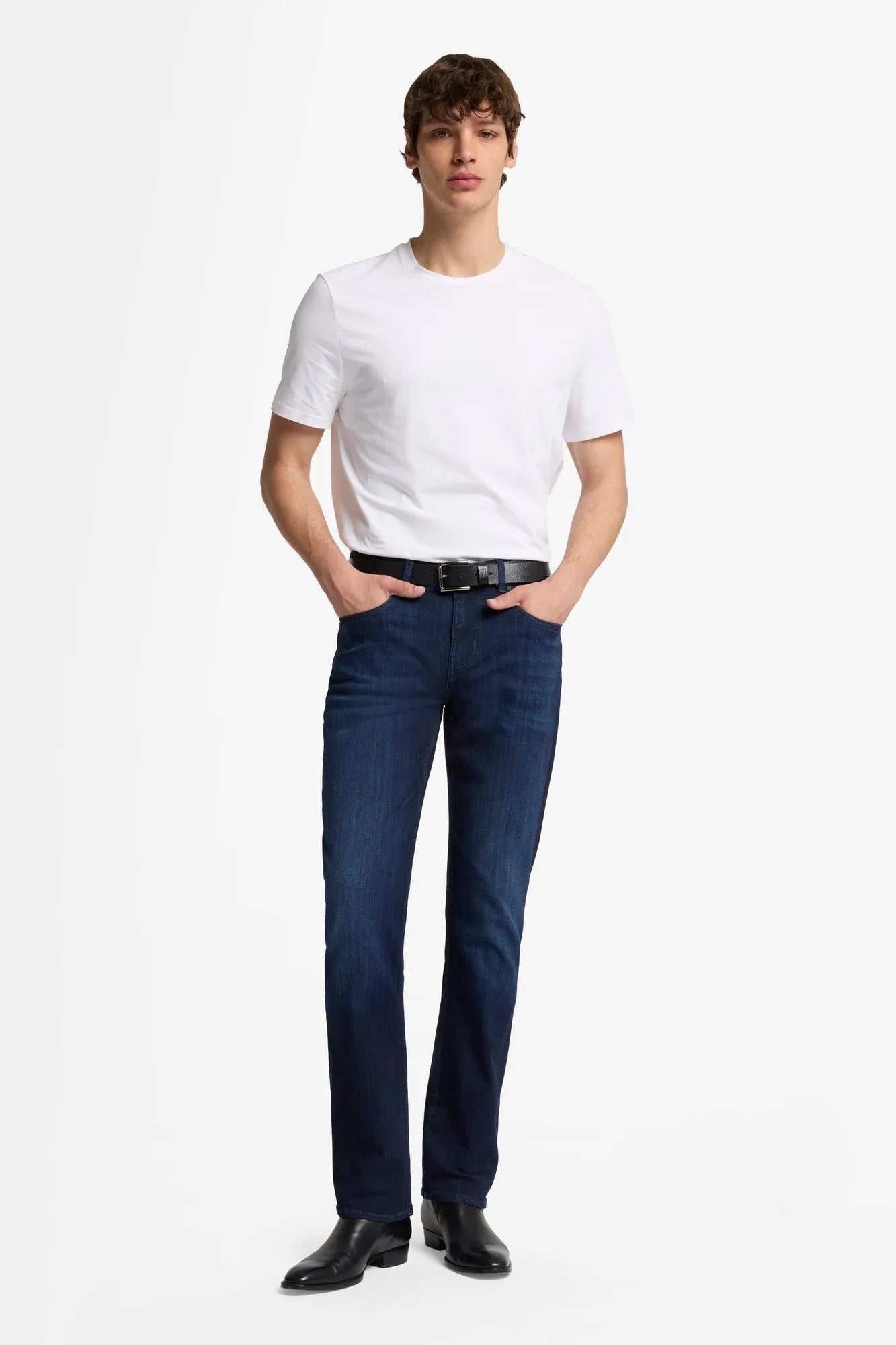 7 For All Mankind Mid Blue Men Standard in Luxe Performance SKU: 7T519A23_LPD Image 02