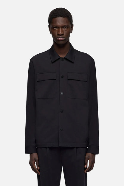 7 For All Mankind Black Men Overshirt in Luxe Performance Knit SKU: 7T800E23_BKN Image 03