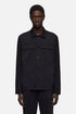7 For All Mankind Black Men Overshirt in Luxe Performance Knit SKU: 7T800E23_BKN Image 03