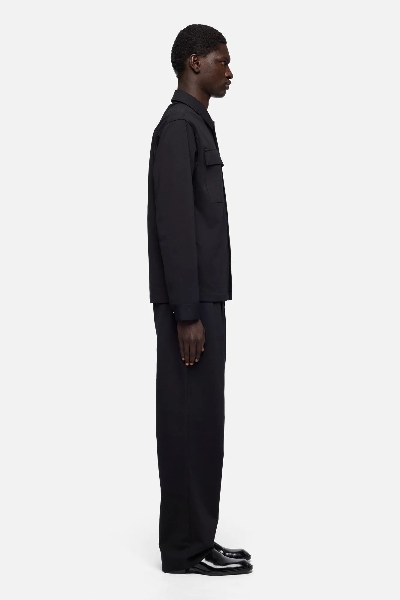 7 For All Mankind Black Men Overshirt in Luxe Performance Knit SKU: 7T800E23_BKN Image 06