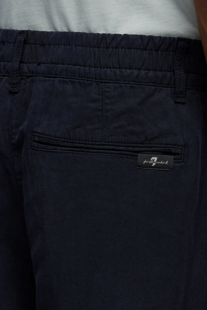 7 For All Mankind Navy Men Hybrid Jogger in Linen Blend SKU: 7TBY0E41_09U Image 03