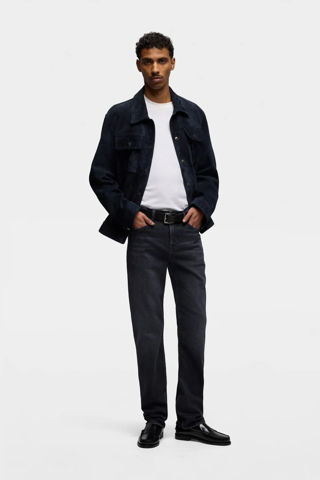 7 For All Mankind Black Men Slimmy in Luxe Performance SKU: 7TC40C34_3LG Image 01