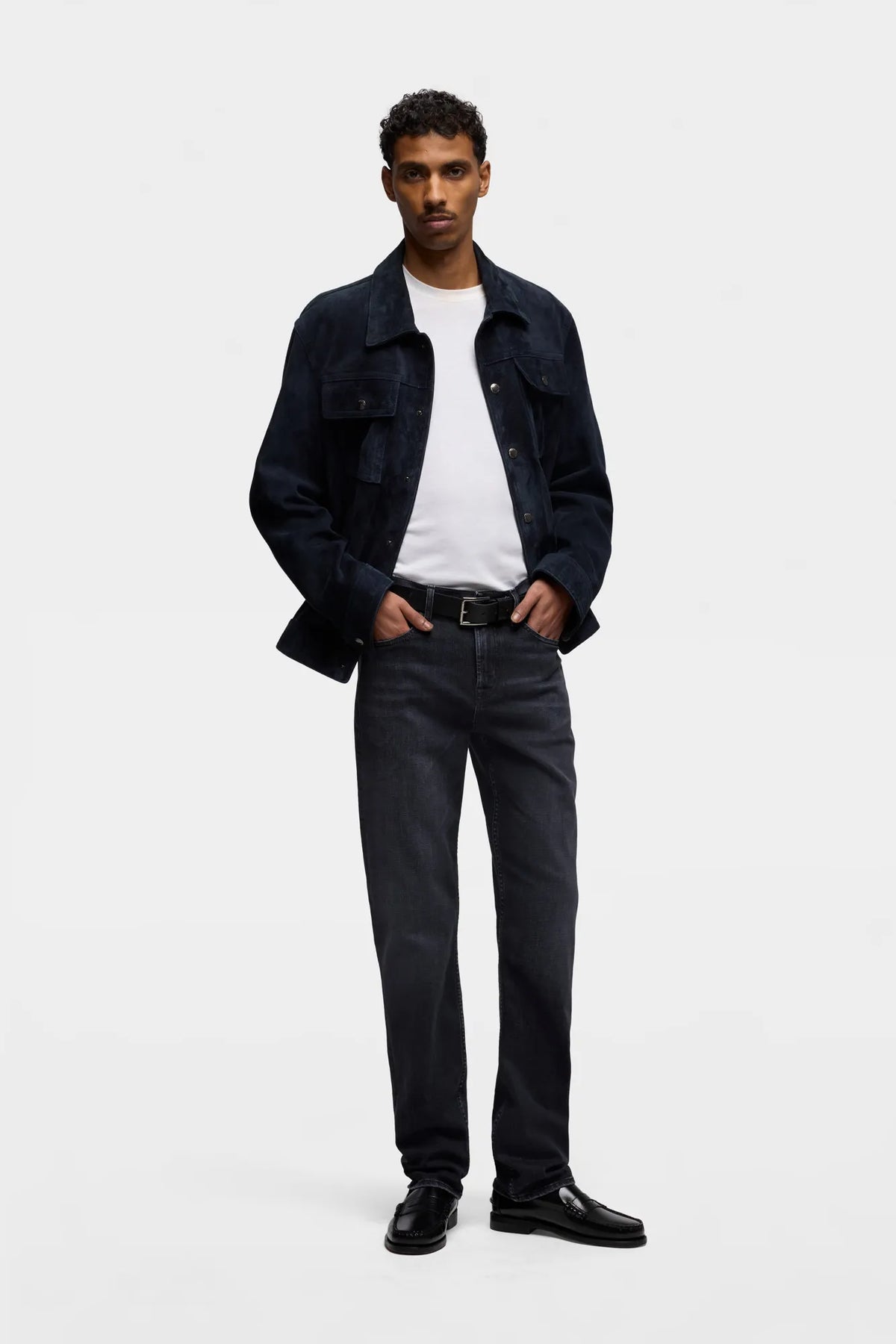 7 For All Mankind Black Men Slimmy in Luxe Performance SKU: 7TC40C34_3LG Image 01
