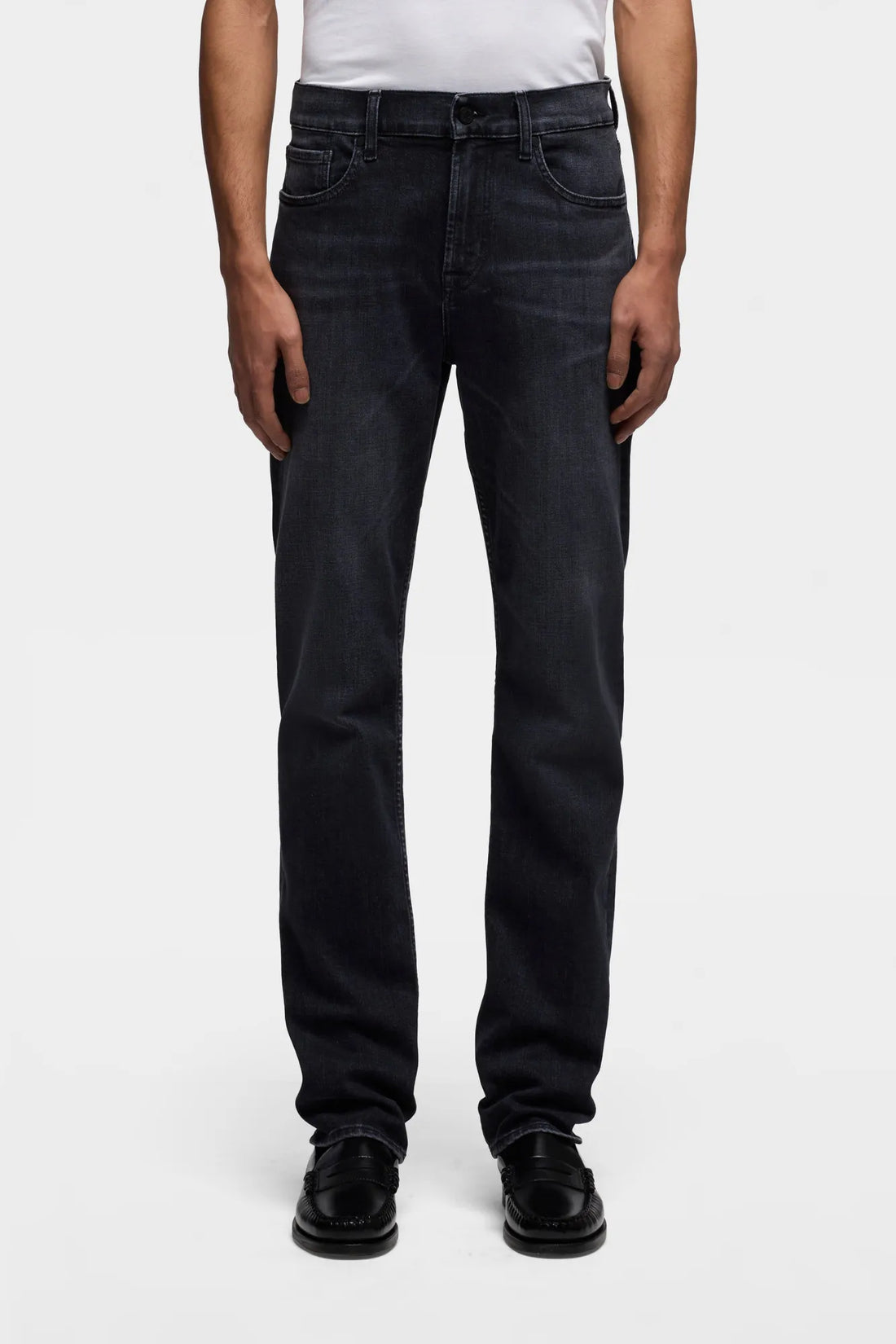 7 For All Mankind Black Men Slimmy in Luxe Performance SKU: 7TC40C34_3LG Image 02