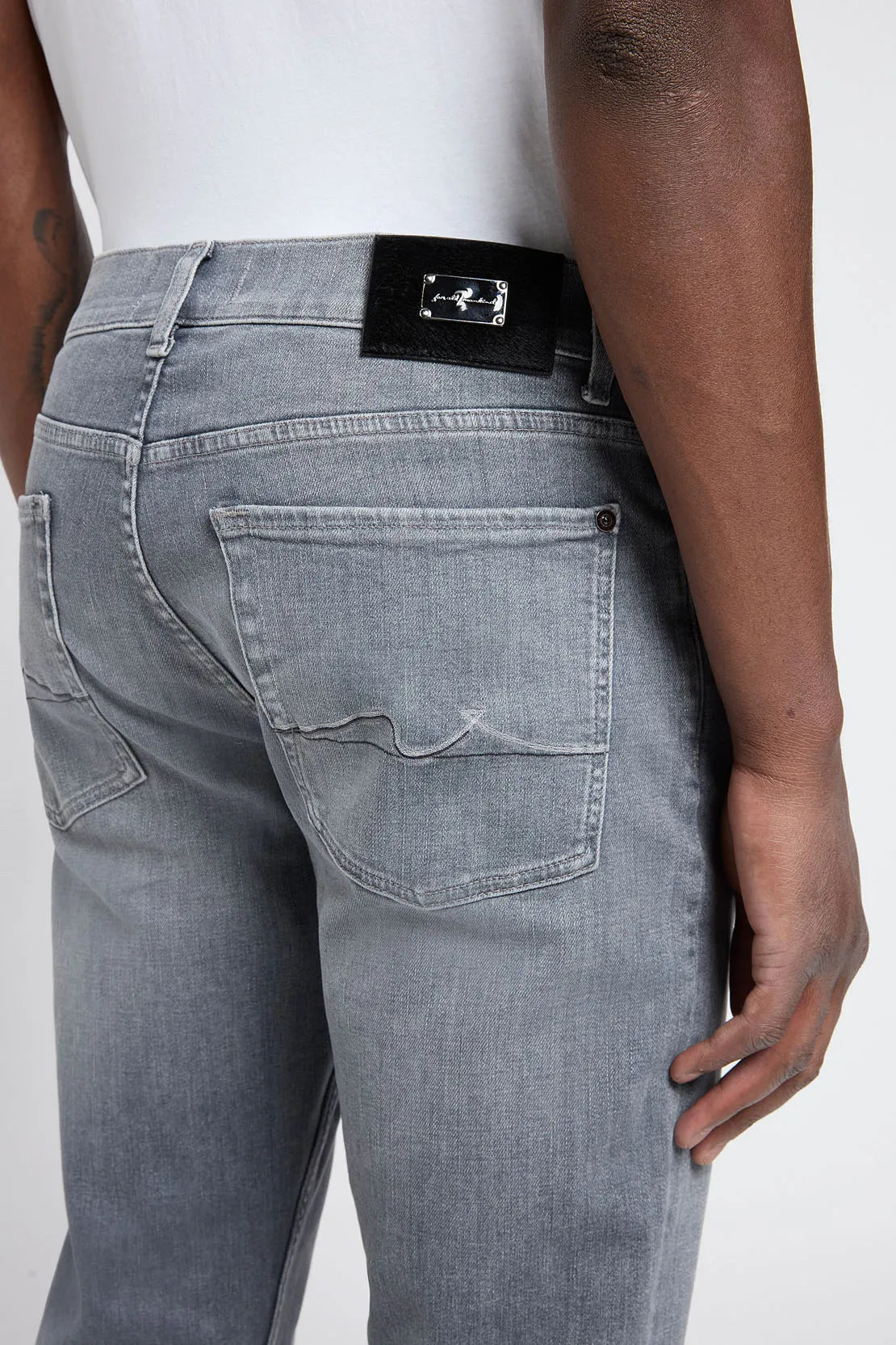 7 For All Mankind Grey Men Slimmy Special Edition Jeans SKU: 7TC4SC11_3LI Image 03