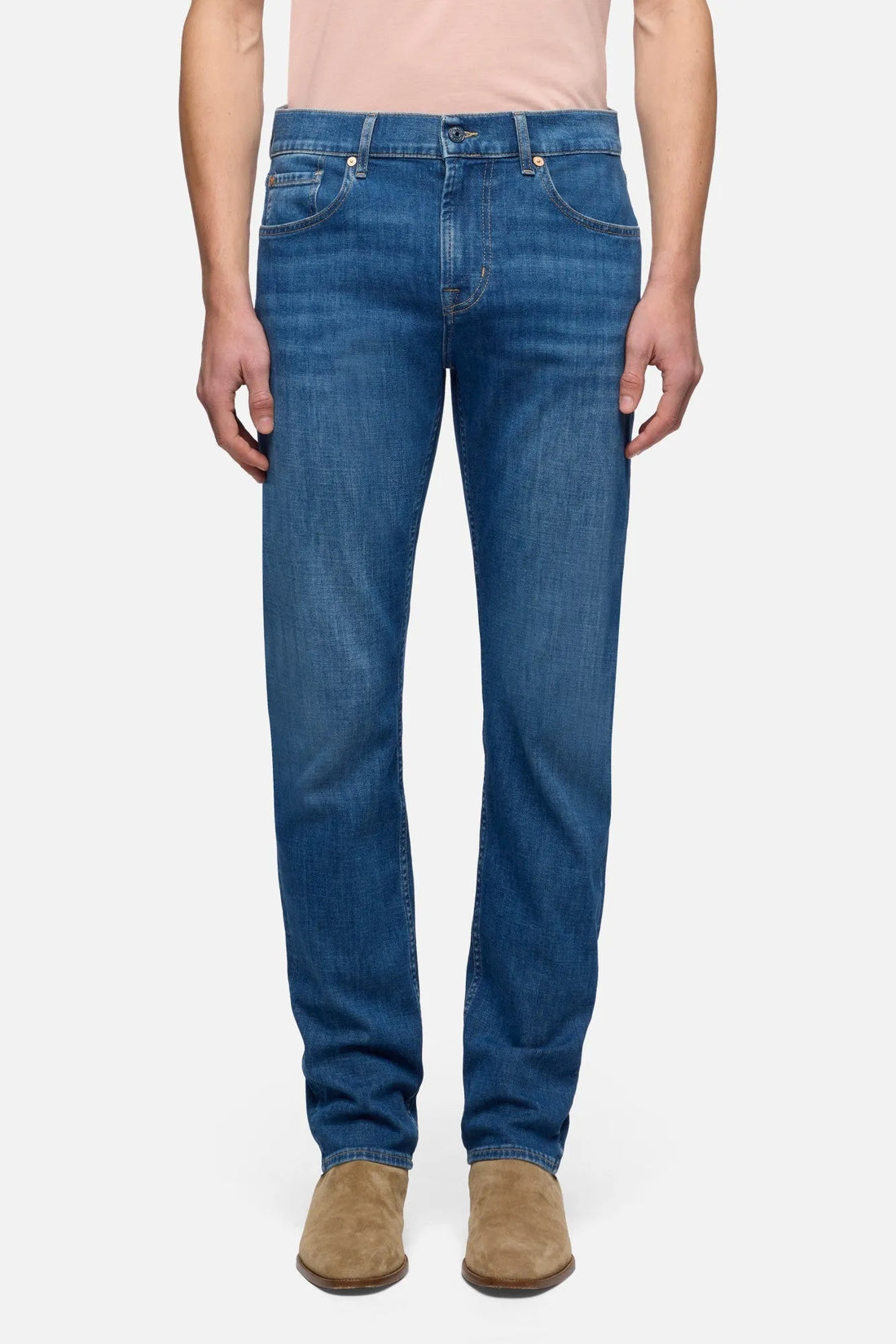 7 For All Mankind Mid Blue Men Slimmy in Special Edition SKU: 7TC4SR51_3A6 Image 03