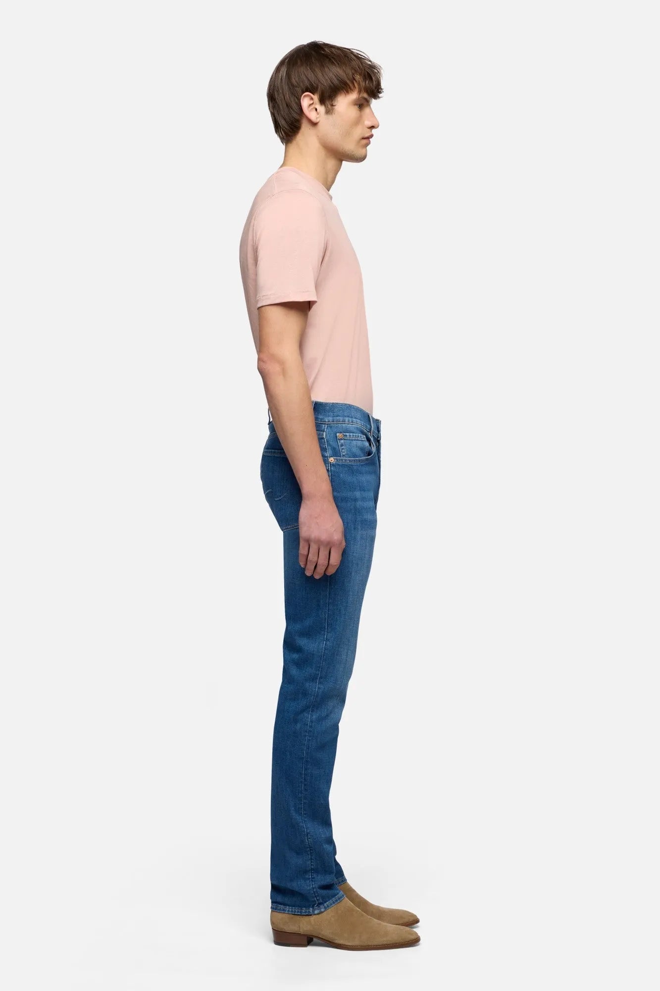 7 For All Mankind Mid Blue Men Slimmy in Special Edition SKU: 7TC4SR51_3A6 Image 06