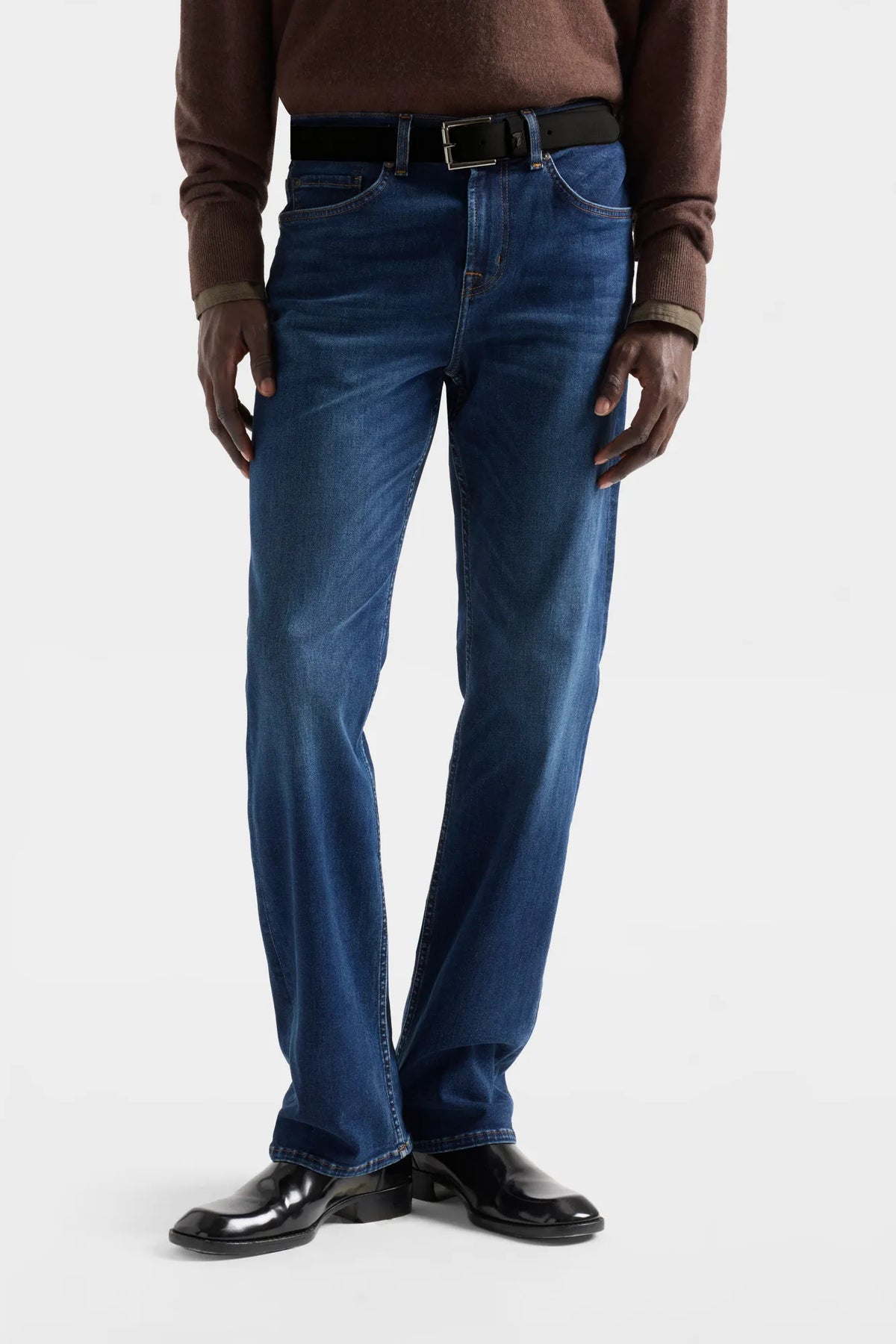 7 For All Mankind Mid Blue Men Austyn Slim Straight Cotton Jeans SKU: 7TC80B10_3U8 Image 02