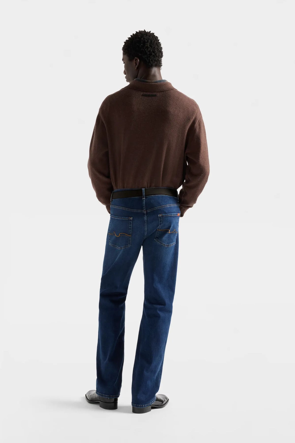 7 For All Mankind Mid Blue Men Austyn Slim Straight Cotton Jeans SKU: 7TC80B10_3U8 Image 04