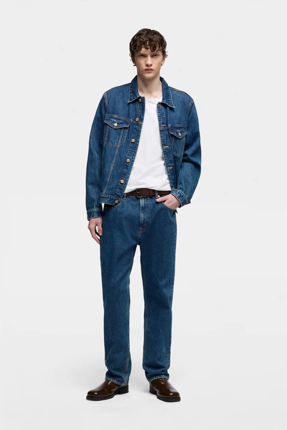 7 For All Mankind Dark Blue Men Modern Straight SKU: 7TD80066_3LO Image 01