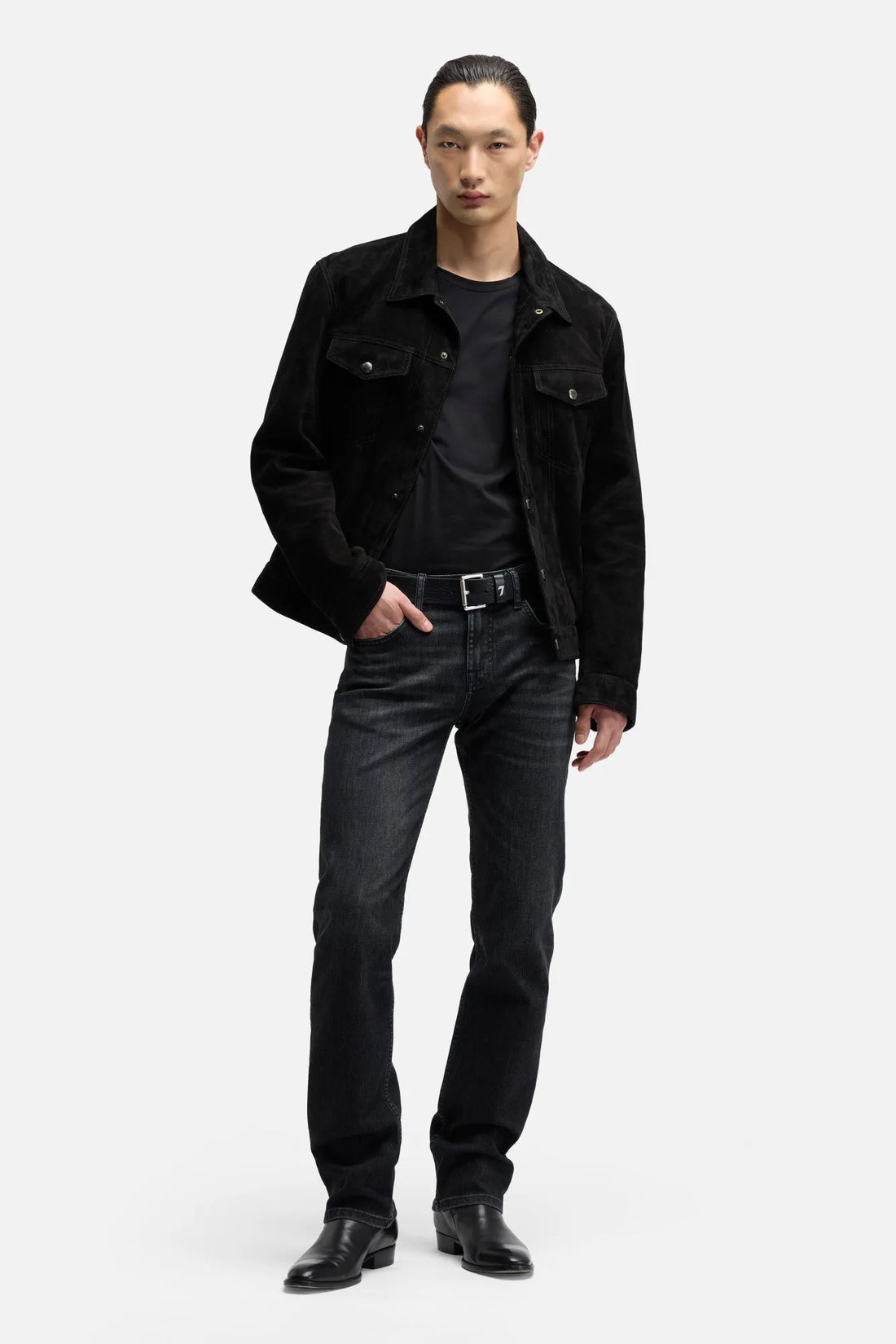 7 For All Mankind Black Men Standard in Luxe Performance SKU: 7TE10B82_1VY Image 02