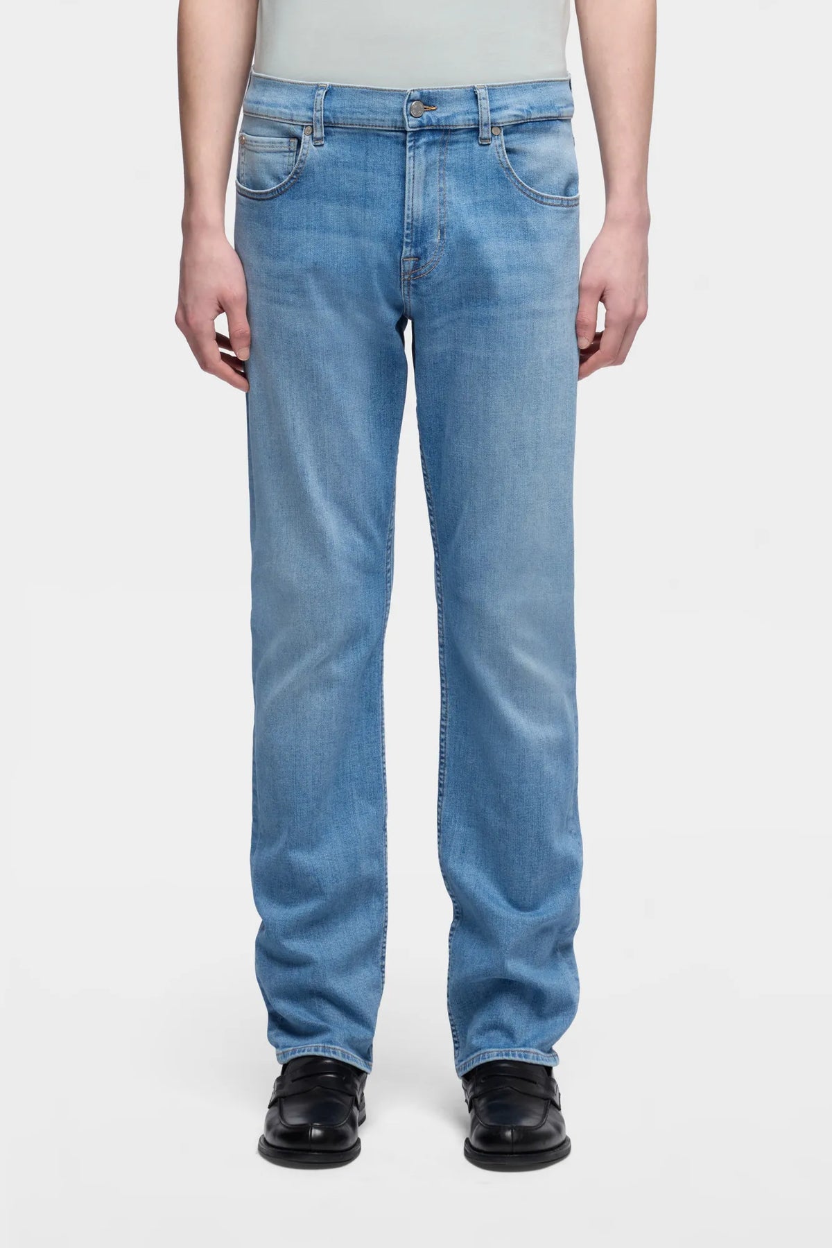 7 For All Mankind Light Blue Men Standard in Luxe Performance SKU: 7TE10C12_3LF Image 02