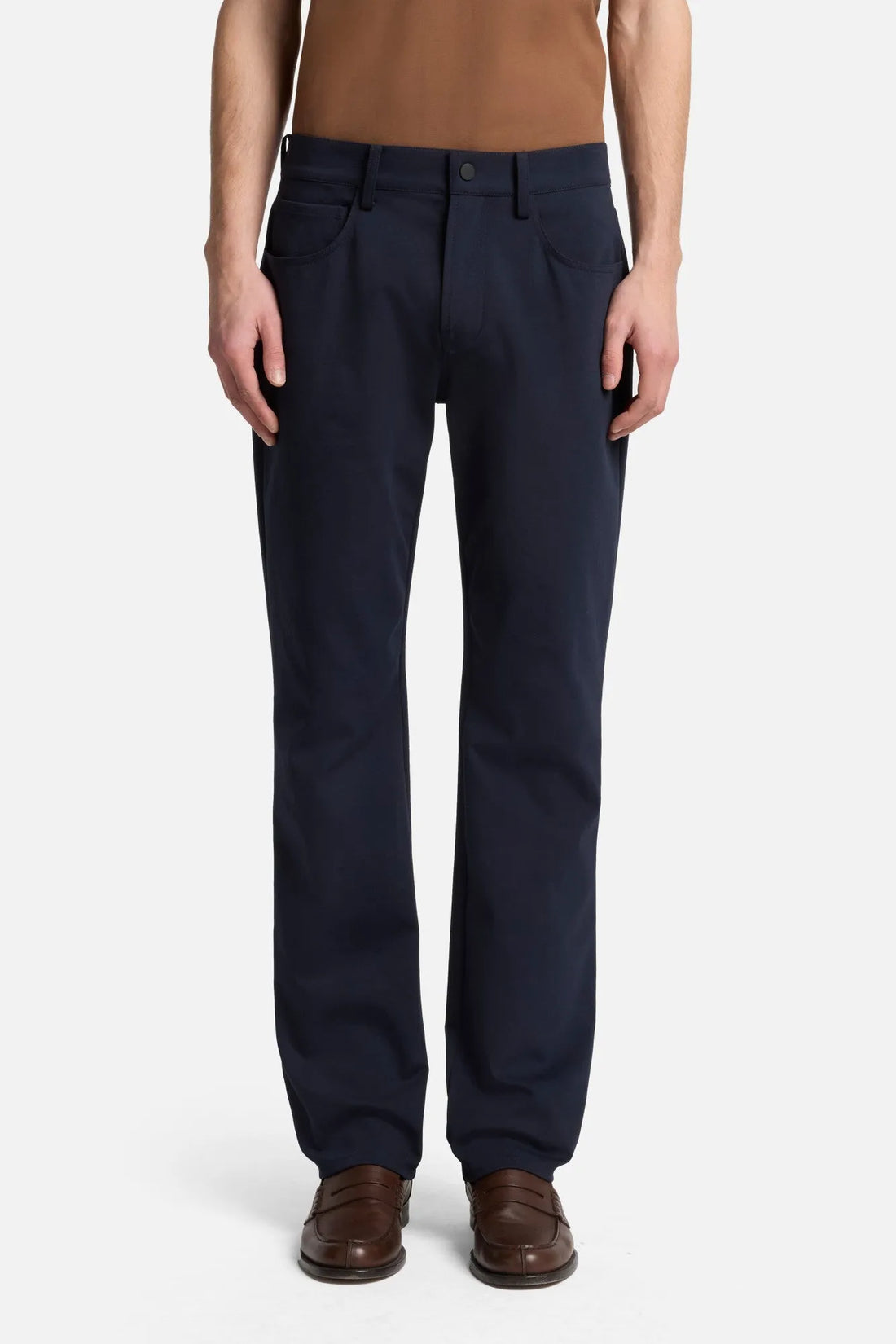 7 For All Mankind Navy Men The Straight in Luxe Performance Knit SKU: 7TE70E23_1LT Image 03