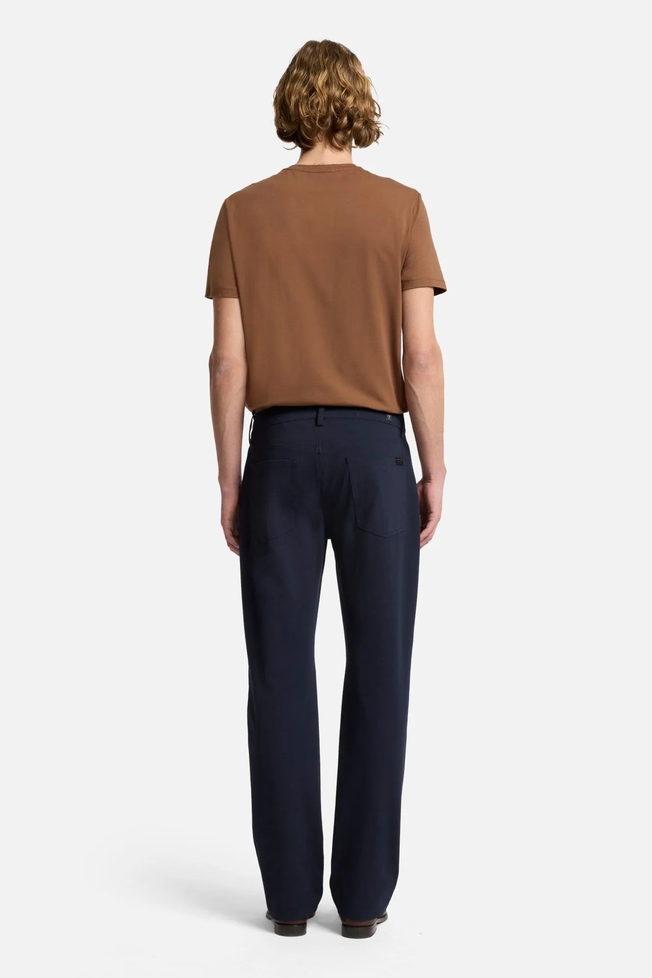 7 For All Mankind Navy Men The Straight in Luxe Performance Knit SKU: 7TE70E23_1LT Image 05