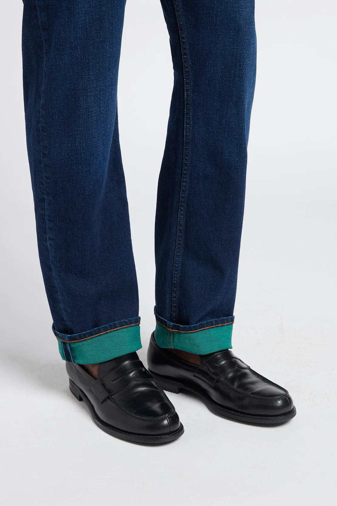7 For All Mankind Navy Blue Men Straight-Leg Stretch Jeans SKU: 7TE70F25_3M4 Image 03