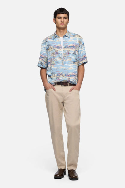 7 For All Mankind Oat Men The Straight in Denim Linen SKU: 7TE70G06_3BK Image 02