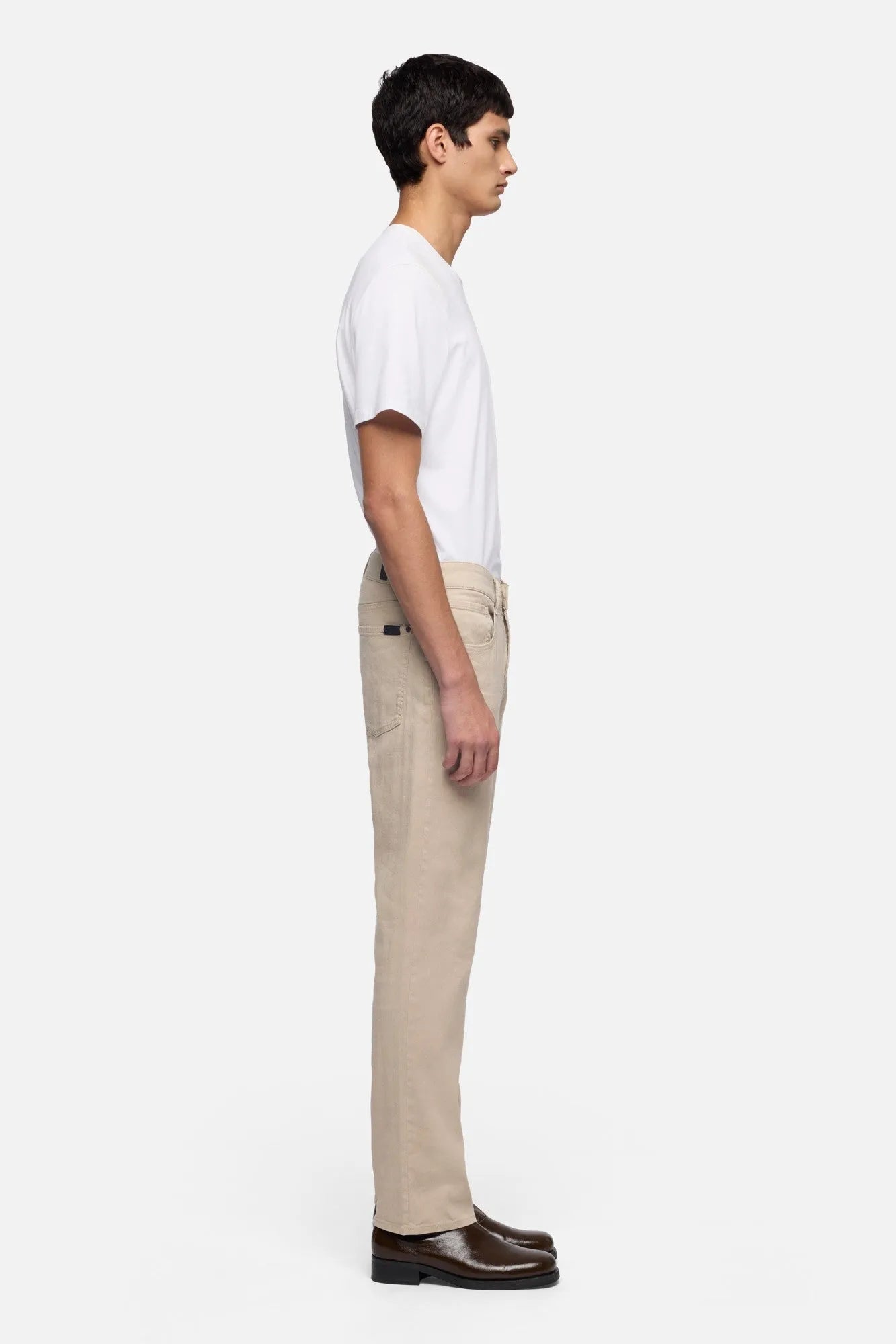 7 For All Mankind Oat Men The Straight in Denim Linen SKU: 7TE70G06_3BK Image 06