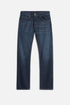 7 For All Mankind Mid Blue Men The Straight in Silk Denim SKU: 7TE70G07_21X Image 01