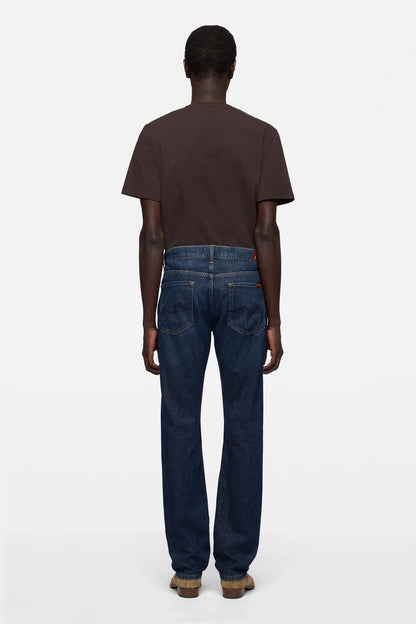 7 For All Mankind Mid Blue Men The Straight in Silk Denim SKU: 7TE70G07_21X Image 05