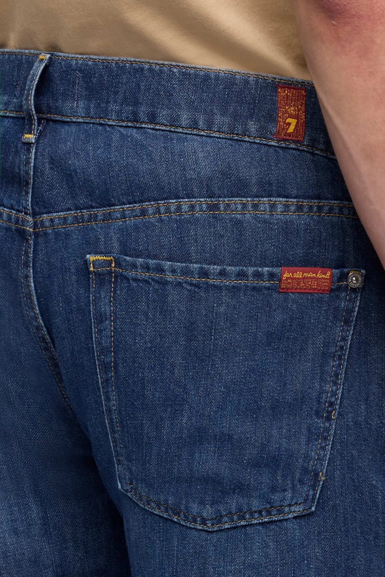 7 For All Mankind Wind Chill Men The Straight in Indigo Linen SKU: 7TE70U03_3BS Image 04